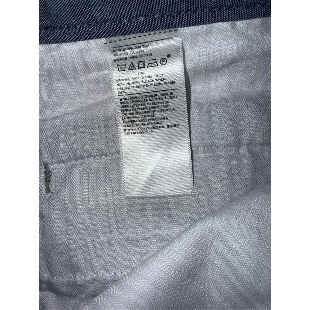 Banana Republic Chambray Bright Moss 100% Cotton 9” Shorts Size 36 #784